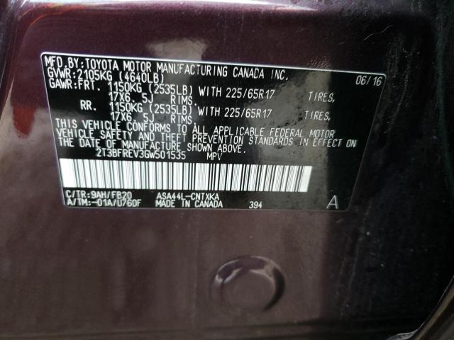 2016 TOYOTA RAV4 LE 2T3BFREV3GW501535