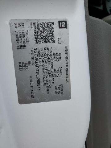 2019 CHEVROLET EXPRESS G2 - 1GCWGAFG1K1208577