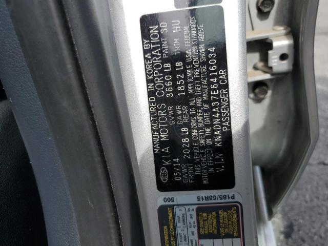 KNADN4A37E6416034 KIA RIO EX