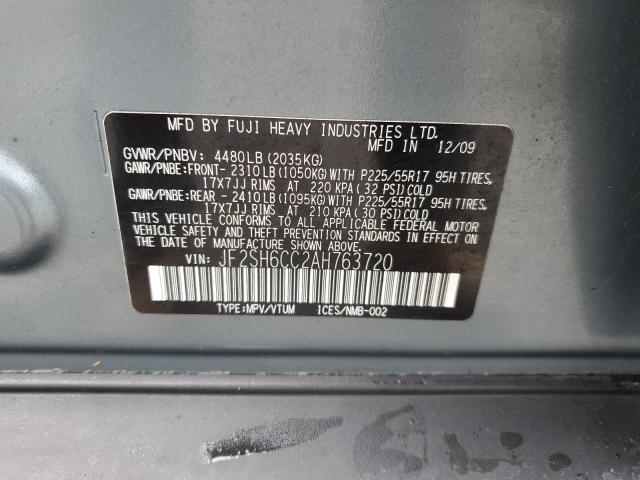 JF2SH6CC2AH763720 Subaru Forester 2.5x Premium