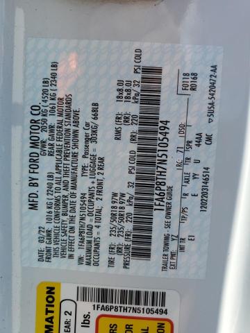 2022 FORD MUSTANG 1FA6P8TH7N5105494