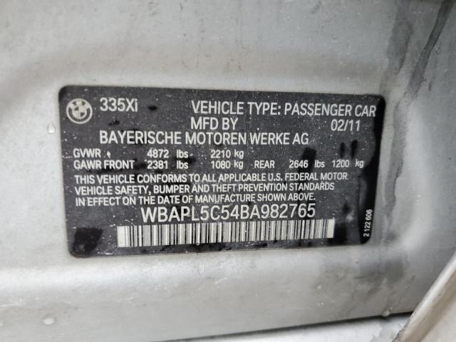 WBAPL5C54BA982765 BMW 335 XI