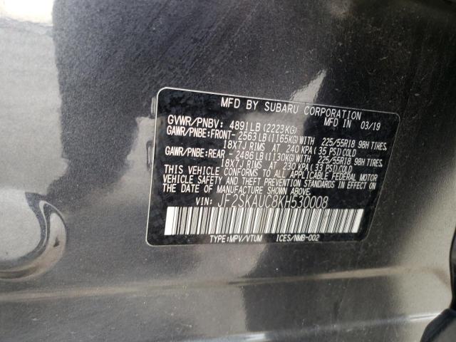 2019 SUBARU FORESTER L - JF2SKAUC8KH530008