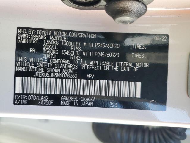 2022 TOYOTA 4RUNNER LI JTEKU5JR8N6078260