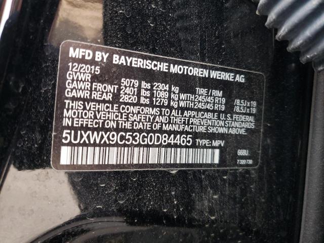 2016 BMW X3 XDRIVE2 5UXWX9C53G0D84465