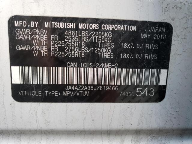 2018 MITSUBISHI OUTLANDER - JA4AZ2A38JZ619466