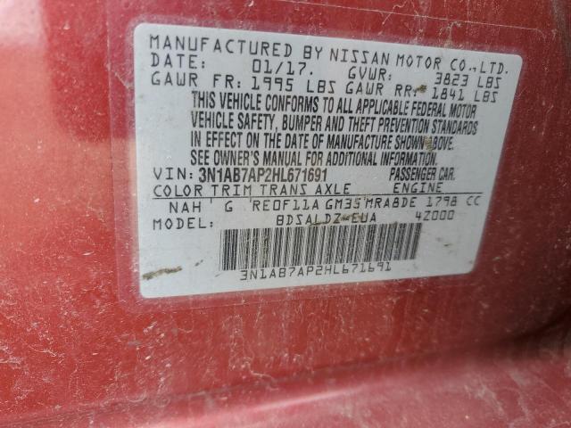 2017 NISSAN SENTRA S 3N1AB7AP2HL671691