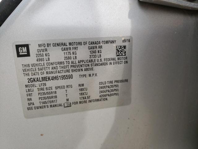 2GKALMEK4H6195590 GMC Terrain Sle