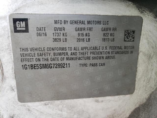 2016 CHEVROLET CRUZE LT 1G1BE5SM6G7289211