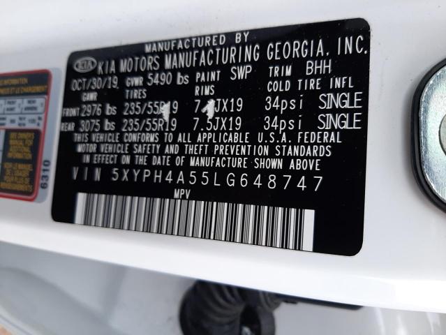 5XYPH4A55LG648747 KIA SORENTO EX