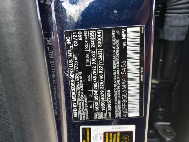 2021 MERCEDES-BENZ GLS 580 4M 4JGFF8GE6MA415456