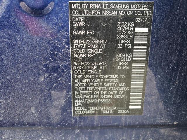 KNMAT2MV9HP556131 Nissan ROGUE S