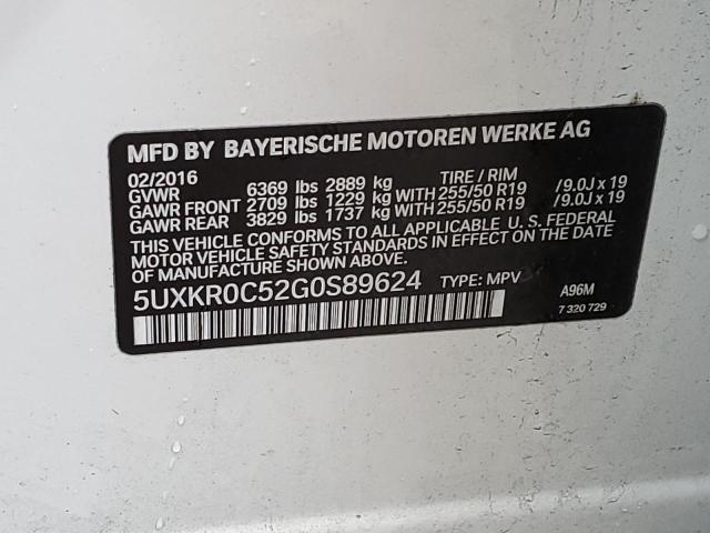 2016 BMW X5 XDRIVE3 5UXKR0C52G0S89624