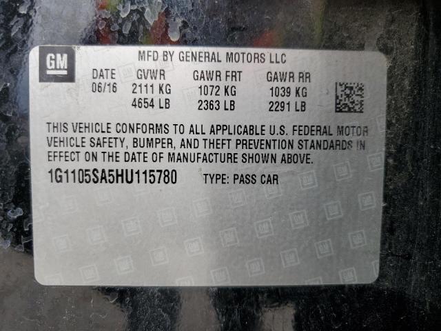 2017 CHEVROLET IMPALA LT 1G1105SA5HU115780