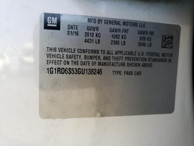 2016 CHEVROLET VOLT LTZ - 1G1RD6S53GU138246