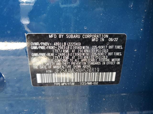 JF2SKAMC9NH524819 Subaru Forester Wilderness