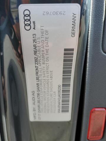 2018 AUDI A4 PREMIUM - WAUENAF43JA035230