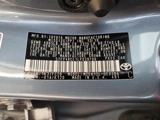 2020 TOYOTA COROLLA SE 5YFP4RCE1LP039706