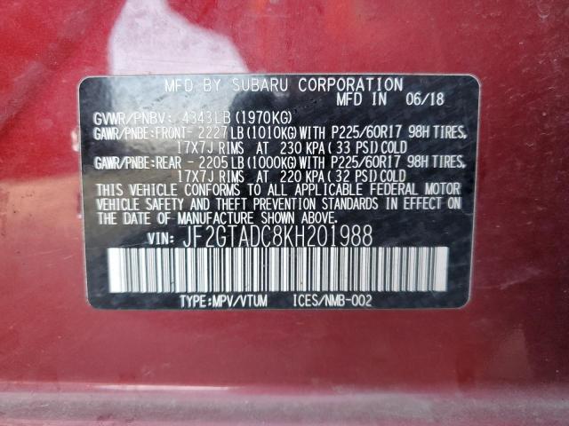 JF2GTADC8KH201988 Subaru Crosstrek Premium