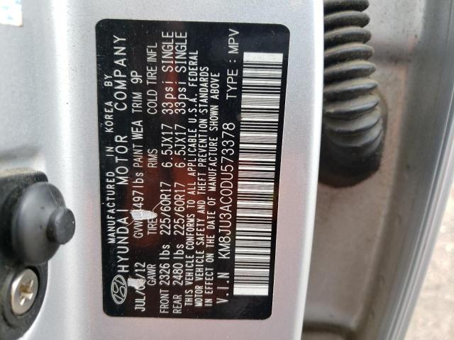 2013 Hyundai Tucson Gls VIN: KM8JU3AC0DU573378 Lot: 42158293