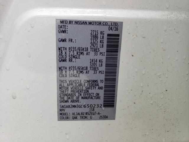 2016 NISSAN PATHFINDER - 5N1AR2MN3GC650232