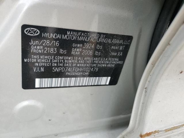 2017 HYUNDAI ELANTRA SE - 5NPD74LF0HH102479