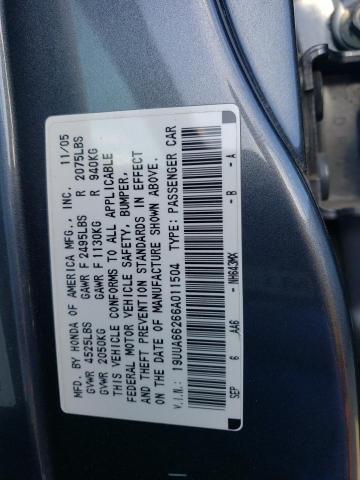 2006 ACURA 3.2TL VIN: 19UUA66266A011504