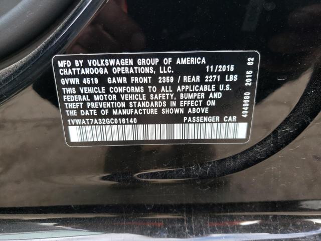 2016 VOLKSWAGEN PASSAT S - 1VWAT7A32GC016140