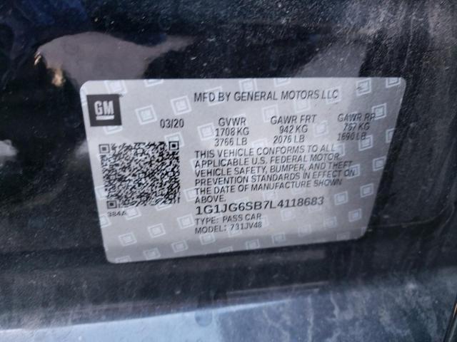 2020 CHEVROLET SONIC 1G1JG6SB7L4118683