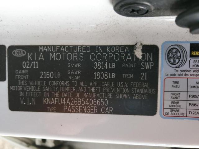 KNAFU4A26B5406650 KIA FORTE EX