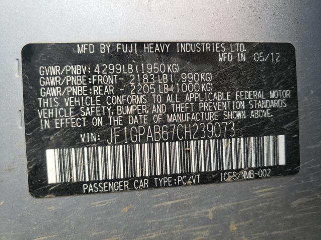 JF1GPAB67CH239073 Subaru Impreza Premium