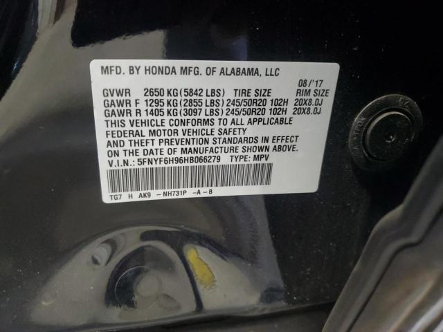 2017 HONDA PILOT TOUR - 5FNYF6H96HB066279