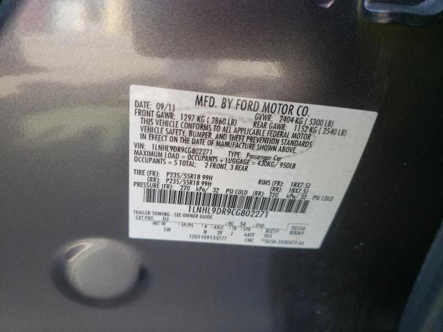 1LNHL9DR9CG802271 Lincoln MKS