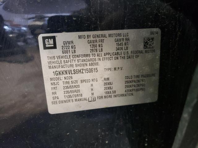 1GKKNVLS6HZ150615 GMC Acadia