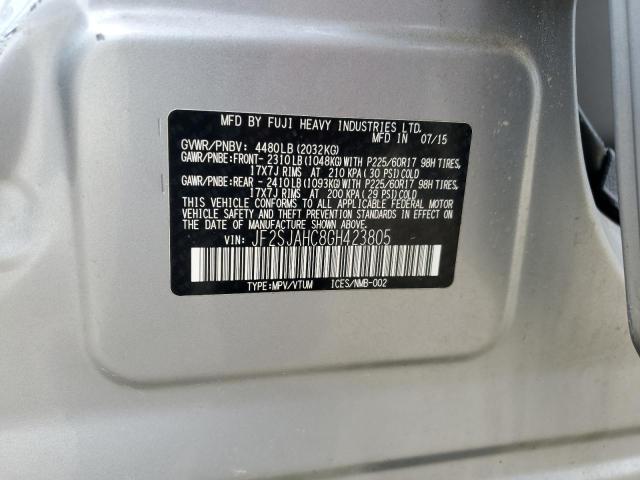 2016 SUBARU FORESTER 2 JF2SJAHC8GH423805