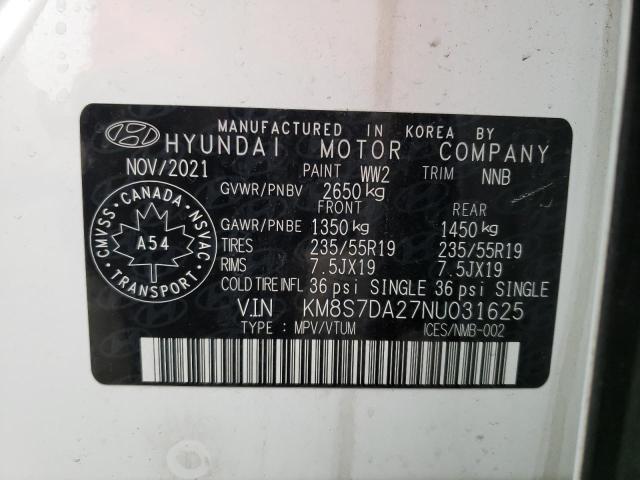 2022 HYUNDAI SANTA FE L - KM8S7DA27NU031625