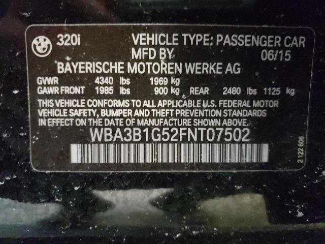 2015 BMW 320 I WBA3B1G52FNT07502