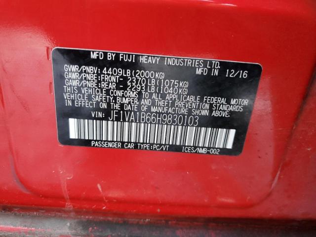 JF1VA1B66H9830103 Subaru WRX