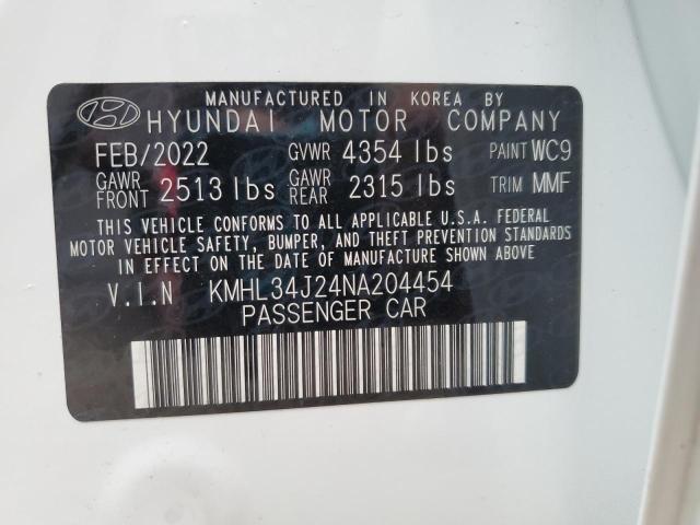 2022 HYUNDAI SONATA LIM - KMHL34J24NA204454