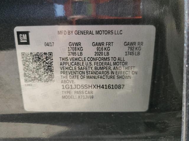2017 CHEVROLET SONIC LT - 1G1JD5SHXH4161087