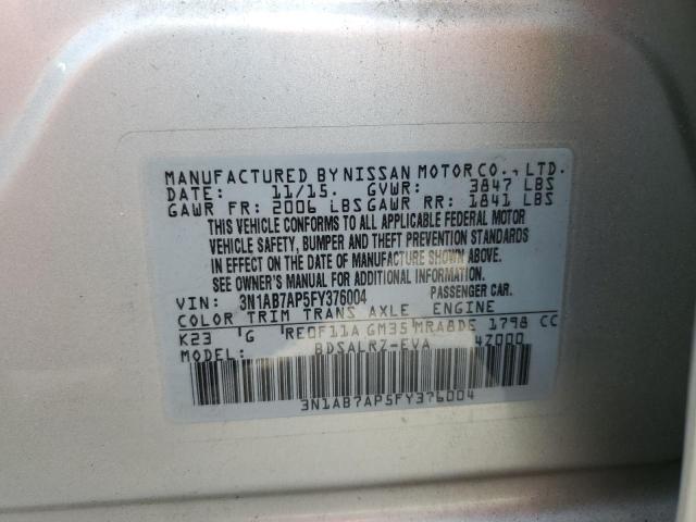 2015 NISSAN SENTRA S 3N1AB7AP5FY376004