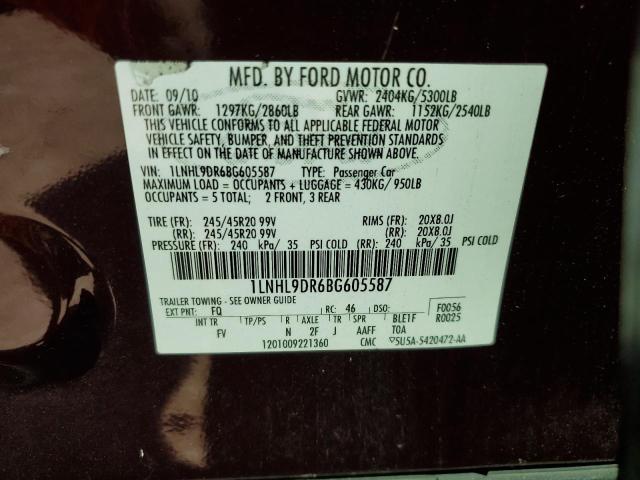 1LNHL9DR6BG605587 Lincoln MKS