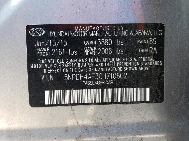 2016 HYUNDAI ELANTRA SE 5NPDH4AE3GH710602