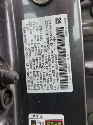 2019 HONDA CR-V EXL 2HKRW2H8XKH638192