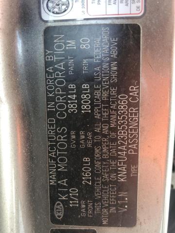 KNAFU4A23B5353860 KIA FORTE EX