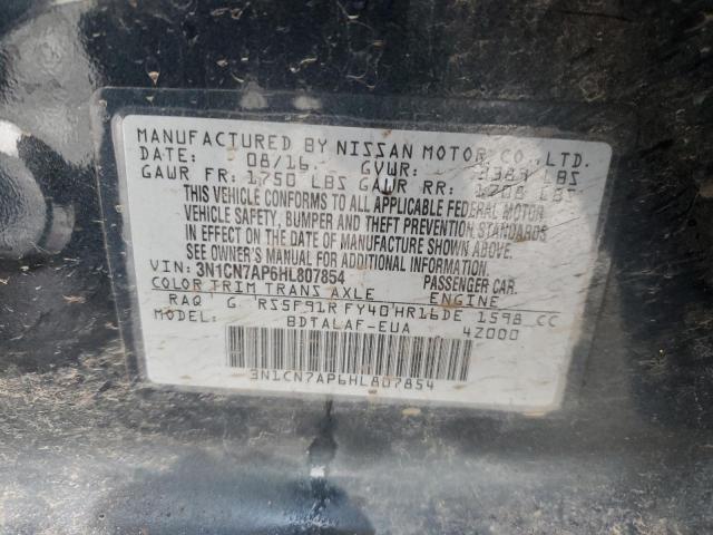 3N1CN7AP6HL807854 Nissan VERSA S