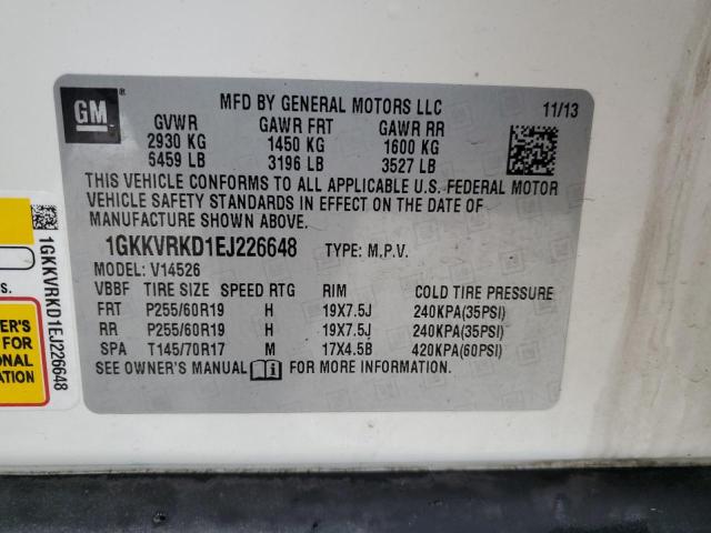 1GKKVRKD1EJ226648 GMC Acadia Slt-1