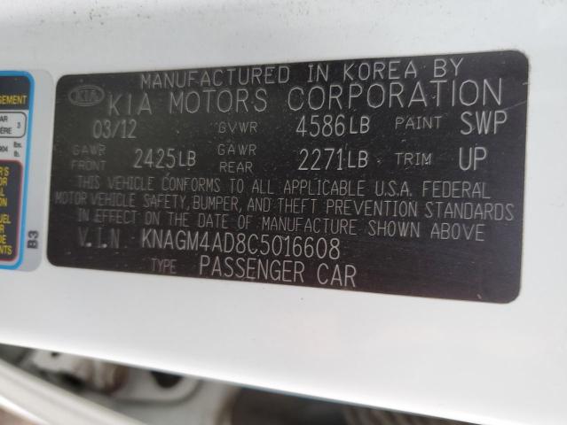 KNAGM4AD8C5016608 KIA OPTIMA HYBRID