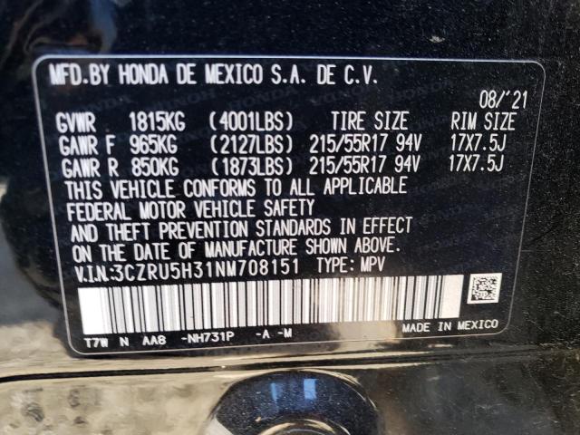 2022 HONDA HR-V LX - 3CZRU5H31NM708151