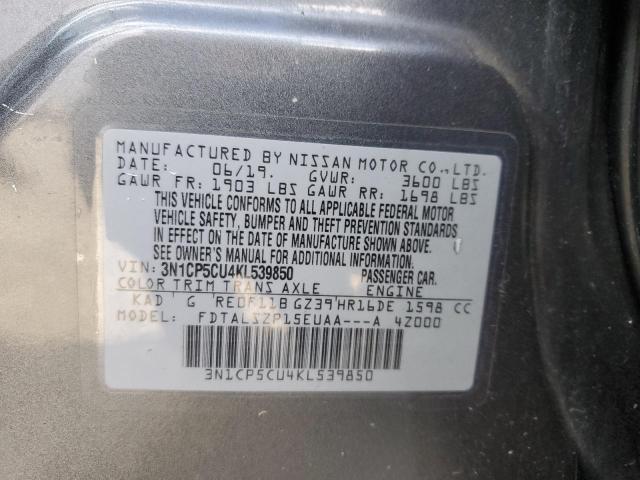 3N1CP5CU4KL539850 Nissan KICKS S